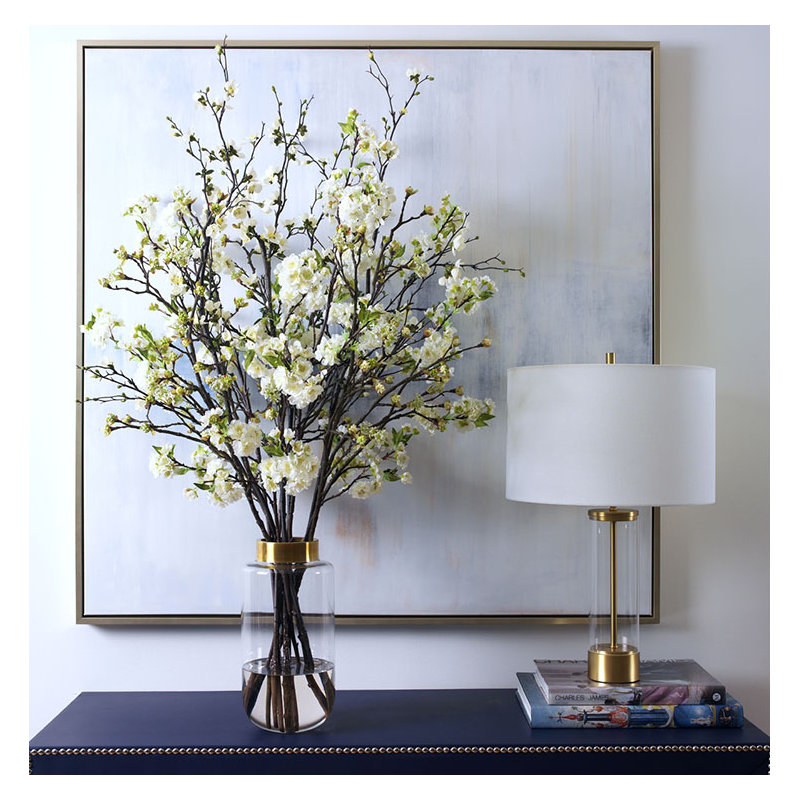 Mixed Blossoms in Glass Vase