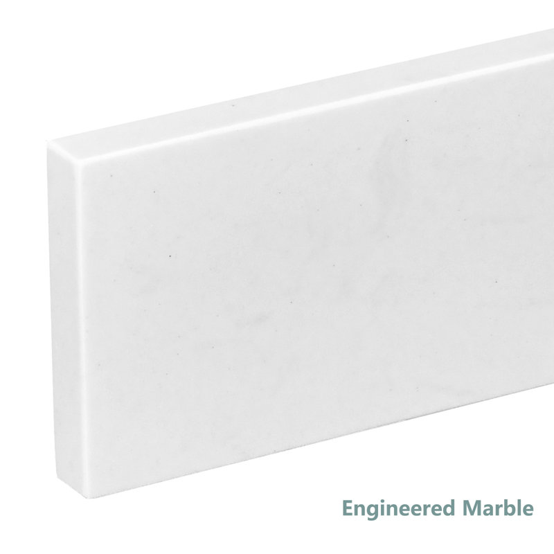 48 in. White Engineered Stone Vanity Back Splash, Bathroom Splash Guard for Vanity Top