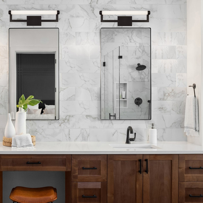 Meuble-lavabo noir mat 1 lumière Aajon, Noir mat