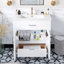 Meuble-lavabo de 30 pouces avec lavabo en céramique et beaucoup de rangement - le choix parfait pour les petites salles de bain-107117782