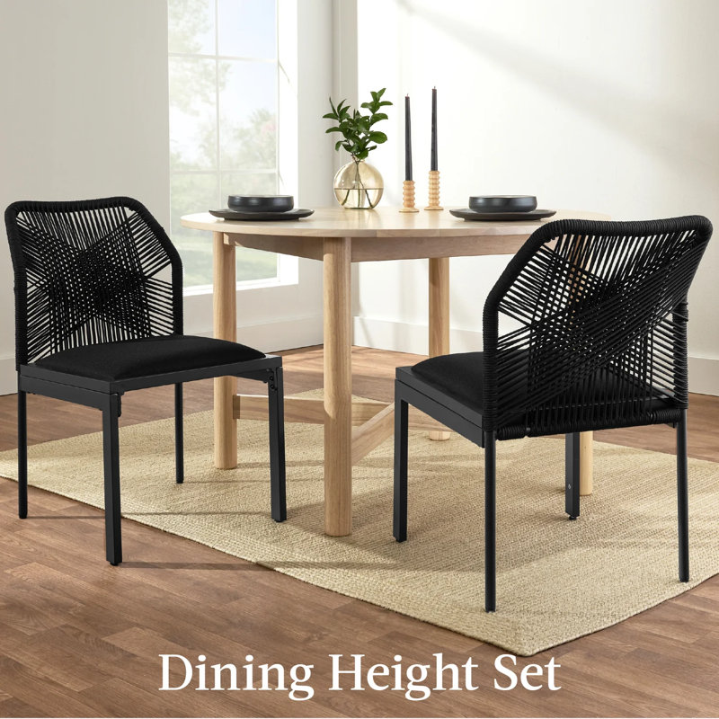 Ensemble de 2 chaises de salle à manger, Noir / Noir