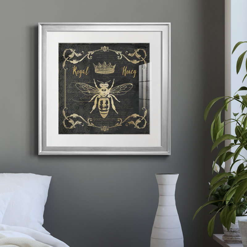 Royal Honey Bee I - Reproduction d'art graphique sur papier encadré, H 26,5 po x l 26,5 po x P 1,5 po