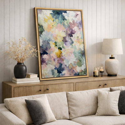 "Pastel Bloom", art floral abstrait, photos de salon, impression sur toile encadrée