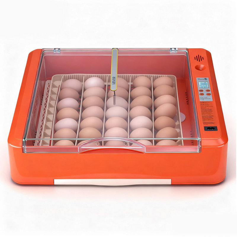 Incubateur à 36 œufs, retourneur d'œufs automatique avec candélabre à DEL et plateau à eau, contrôle de la température et de l'humidité, fenêtre transparente à 360 °, couveuse à œufs de poule pour couver les poussins