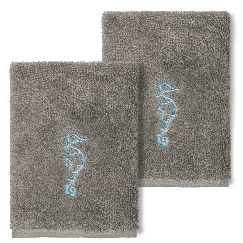 Sofia Turkish Cotton Washcloth, Dark Gray