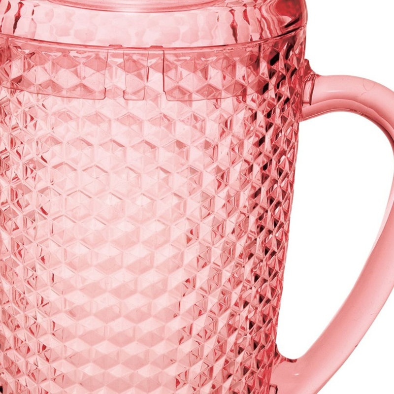 Set of Six Pink Acrylic Pitcher