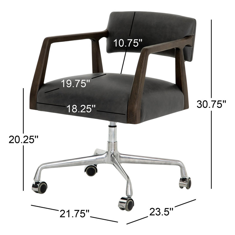 Tyler Leather Swivel Task Chair