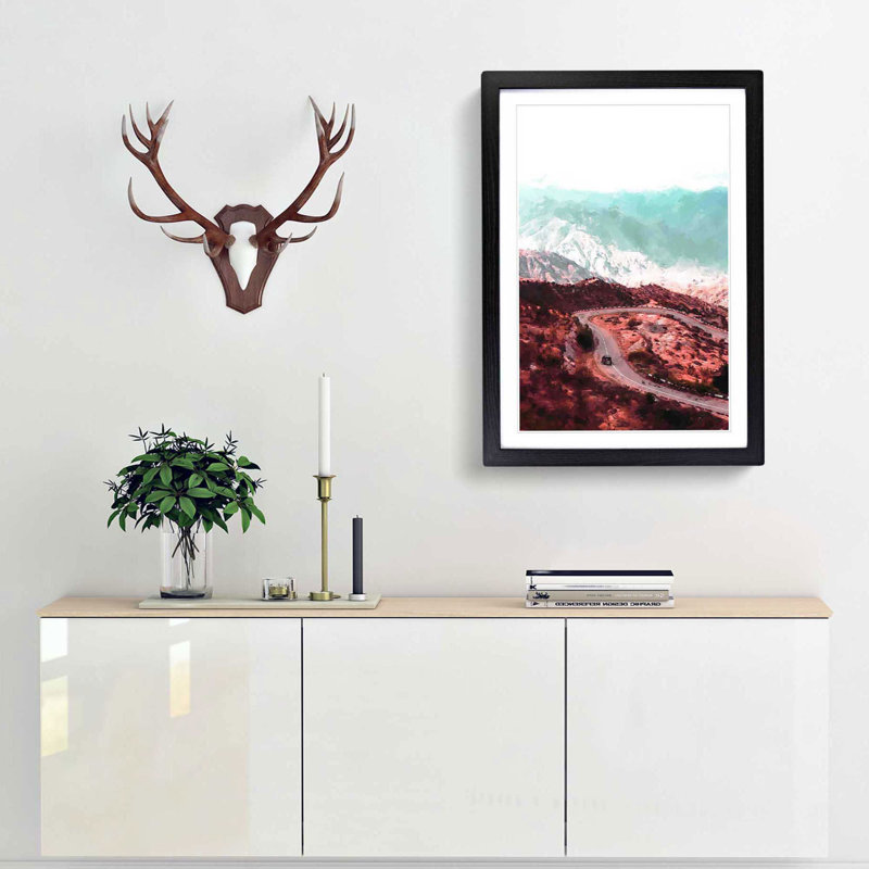 Driving Through Georgia in Abstract - Picture Frame Graphic Art Print, Black Framed, 48cm H x 36cm W x 2cm D