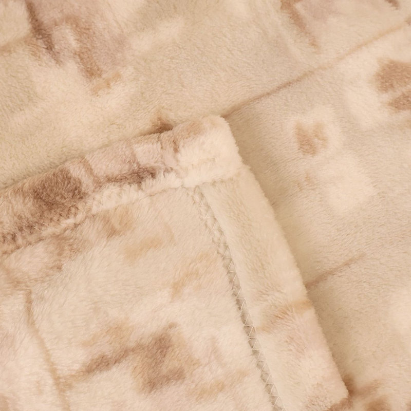 Jeté beige en flanelle Tie-Dye Abstract