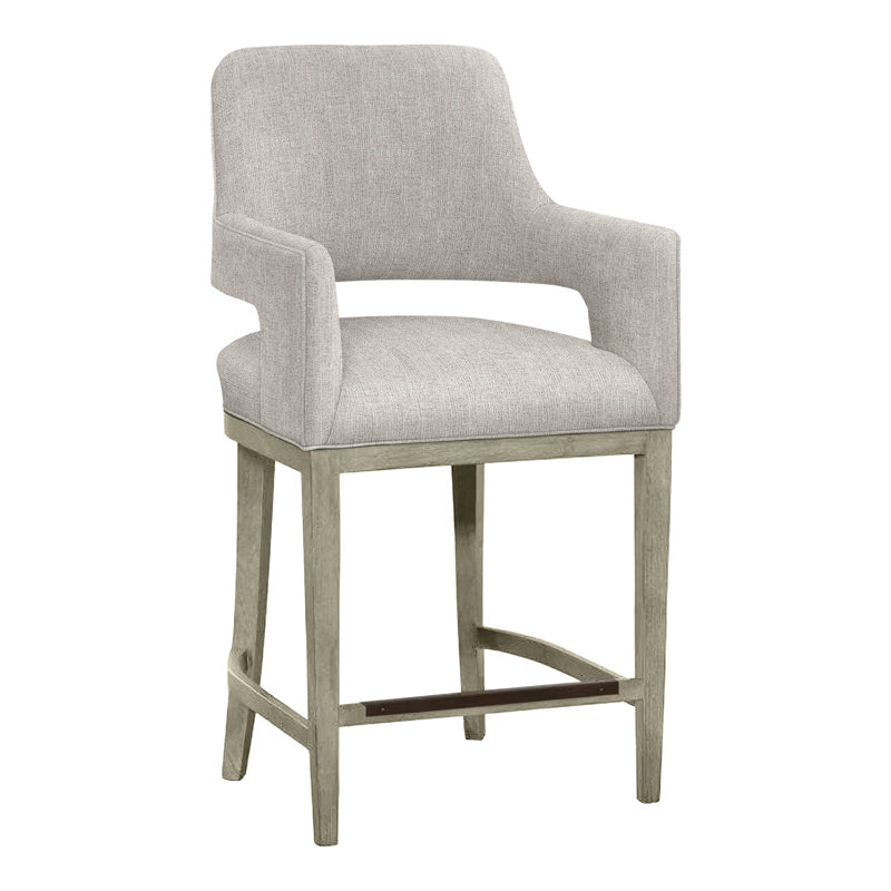 Tabouret de bar et de comptoir Josie, Amande chamois, Lin 3156, Tabouret de comptoir (siège d'une hauteur de 26,5