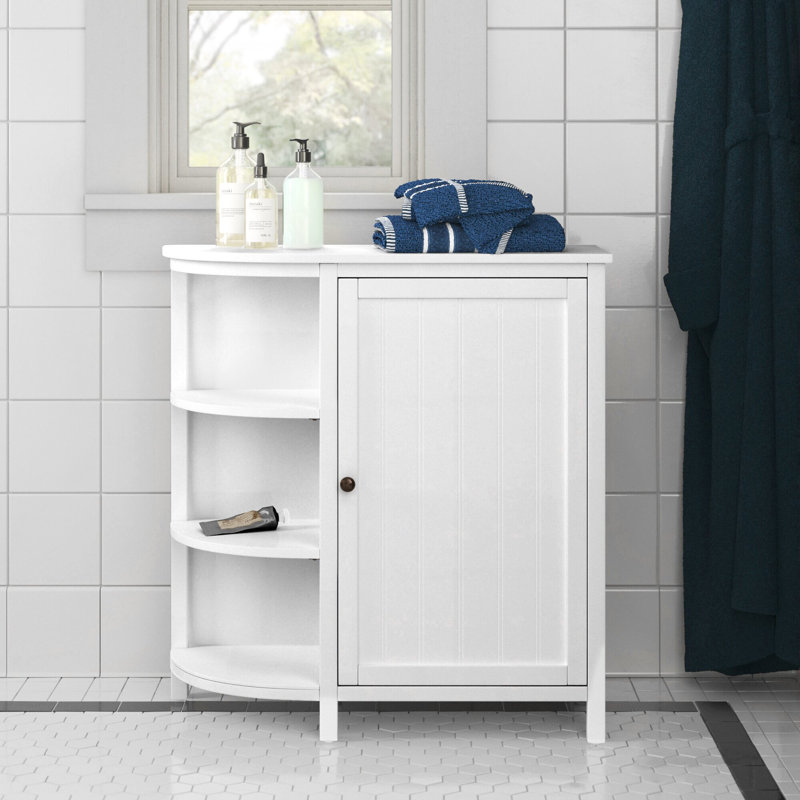 Belz 27" Wide 28" Height Traditional Style Bathroom Storage Cabinet With Open Shelves