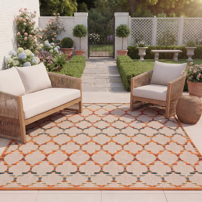 Dellora Performance Geometric Indoor/Outdoor Area Rug, Rectangle 8' x 10'