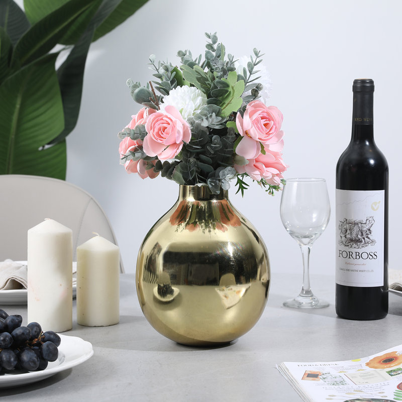 Gold 19.6cm Metal Table Vase
