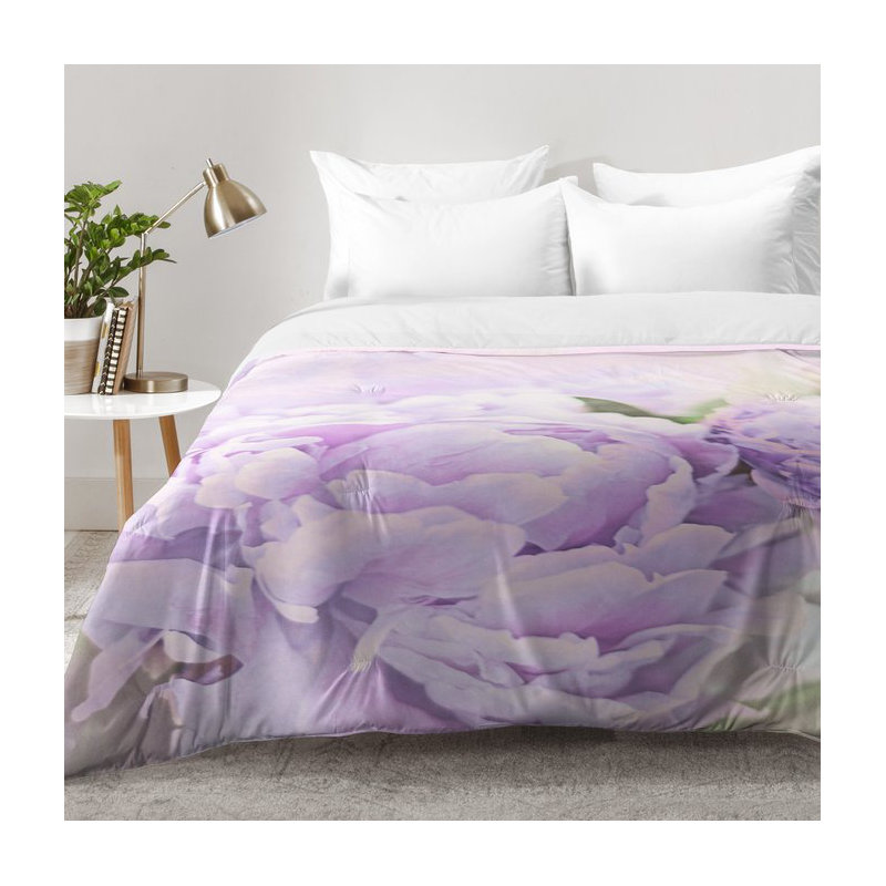 Ensemble d'édredon pivoines, Édredon pour lit simple TG + 1 taie décorative