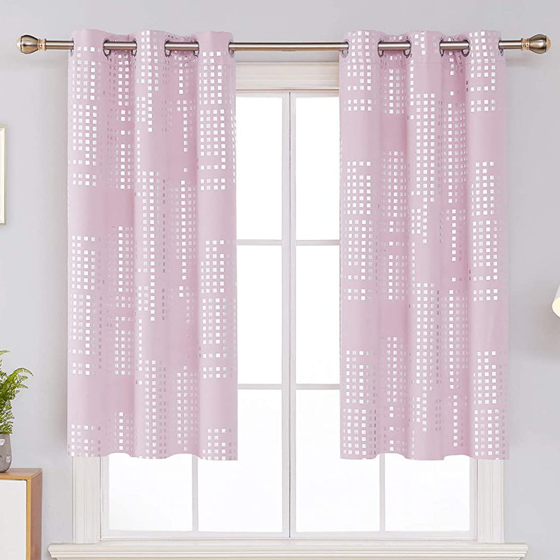 Carmacmoin Room Darkening Curtain Pair, Light Pink, 38" W x 54" L