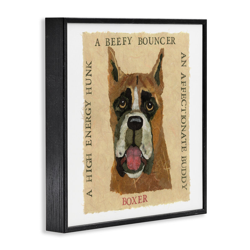 «Fun Boxer Pet», estampe numérique par Nancy Overton, Giclée encadrée noir minuit, H 24 po x l 24 po