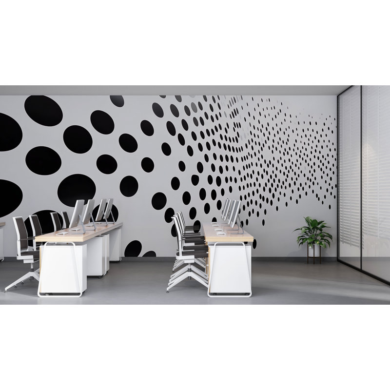 Murale Black Dot Gradient,  L 75 po x l 50 po, Non-tissé de qualité supérieure