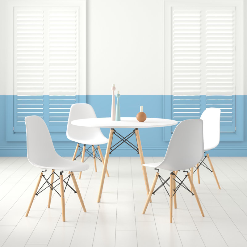 Ensemble repas pour 4 personnes Lapham, Blanc, H 18 po x l 24 po x P 24 po, 2