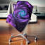 Coussin floral imprimé floral mauve foncé-30059045-30059041