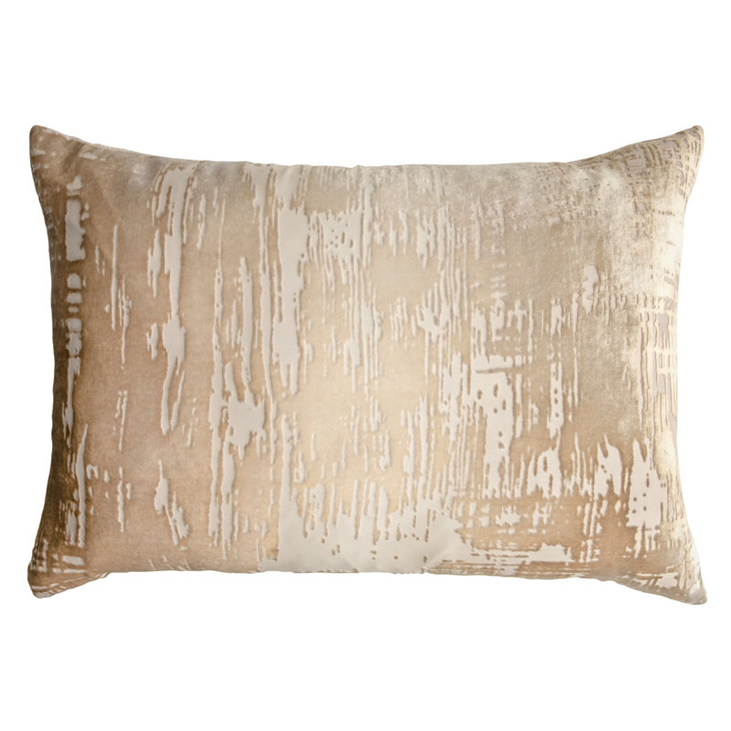 Brush Stroke Lumbar Pillow Cover & Insert, Latte, Rectangle 14"H x 20"W
