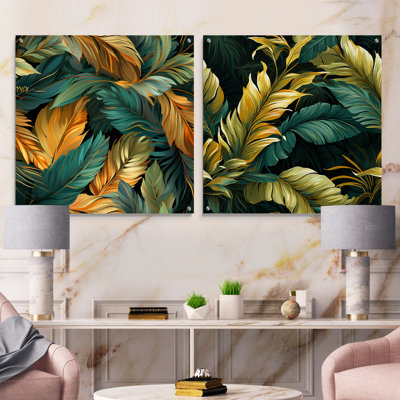 Mirage Radiance motif tropical - ensemble d'art mural en verre acrylique Coastal Tropical