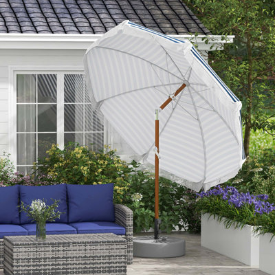 Parasol d'extérieur avec inclinaison, évent et parasol de table de marché avec volants et volants