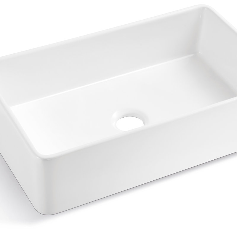 Évier de cuisine à simple cuve en céramique 33 po x l 20 po avec crépine