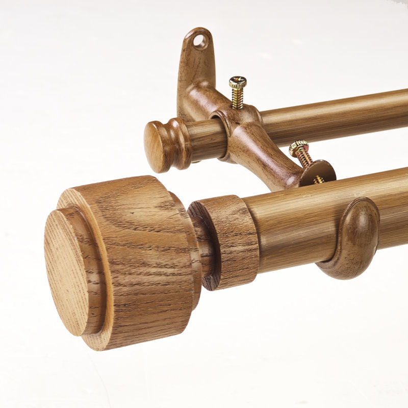 Ensemble de tringle à rideaux double réglable de 1 1/8 po de longueur réglable, 72" – 144"