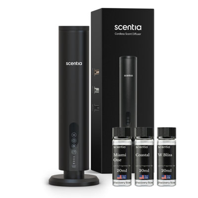 Scentia Max Black Diffuser Resort Luxury Collection Diffusers With Oil Discovery Kit 20mlx3