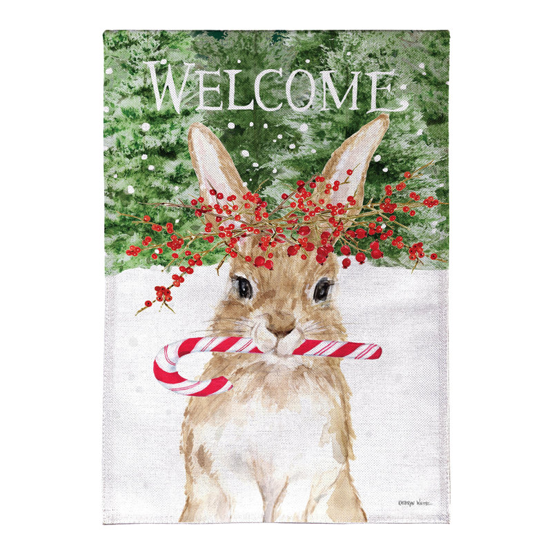 Drapeau de la maison «Candy Cane Rabbit»