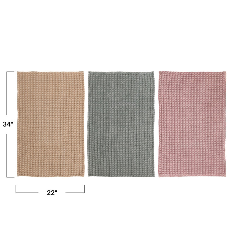 Serviettes de thé surdimensionnées en coton gaufré délavé à la pierre