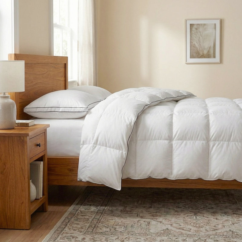 White Goose Down Comforter King Size-Premium All Season Weight Duvet., King