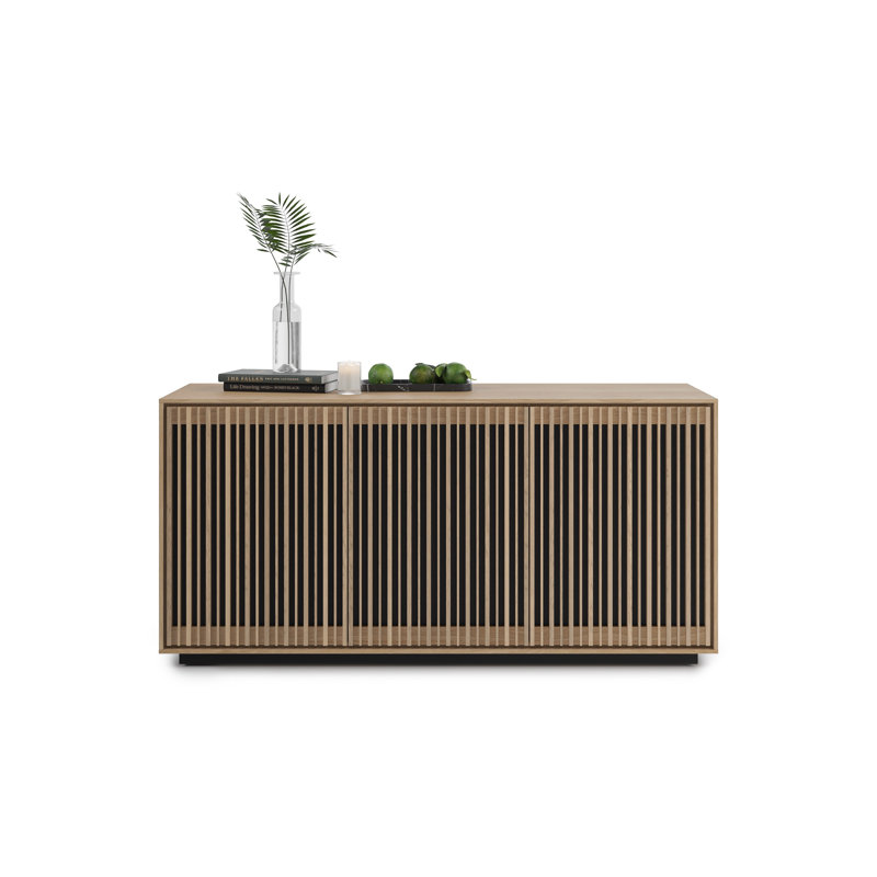 Profile 3-Door Media Storage Console, Washed Oak