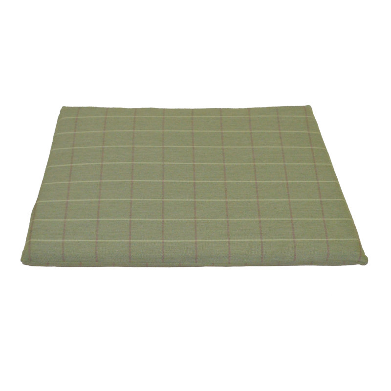 Striped Fabric Indoor/Outdoor Chair Cushion, Green, 22" W x 38" D