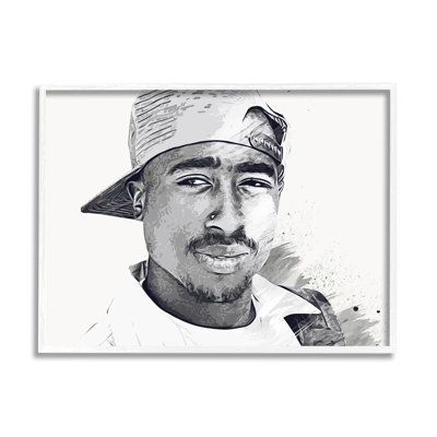 " Modern Tupac Portrait Abstract Pattern Famous Figure "