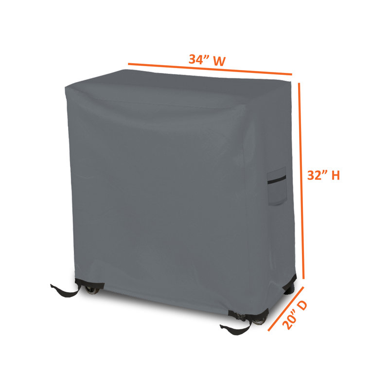 Heavy Duty Cooler Cart Cover, 18 OZ, 32" H x 34" W x 20" D, Gray