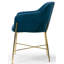 Chaise avec accoudoirs en velours bleu Vergas