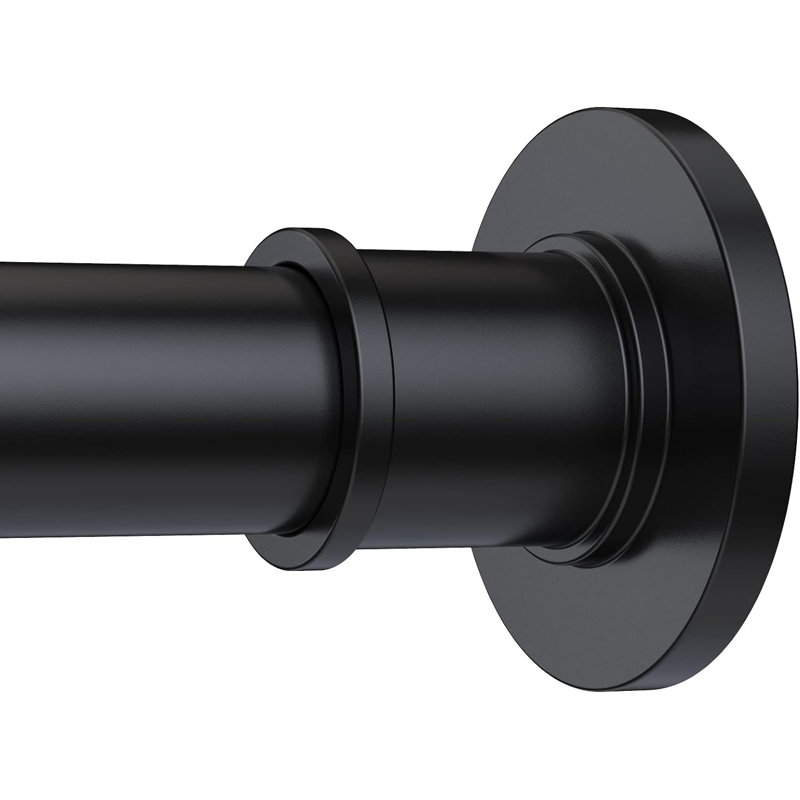 Adjustable Matte Black Stainless Steel Tension Shower Curtain Rod
