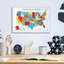  «Us Map» par Farida Zaman, art mural en verre acrylique, 16 po x 12 po