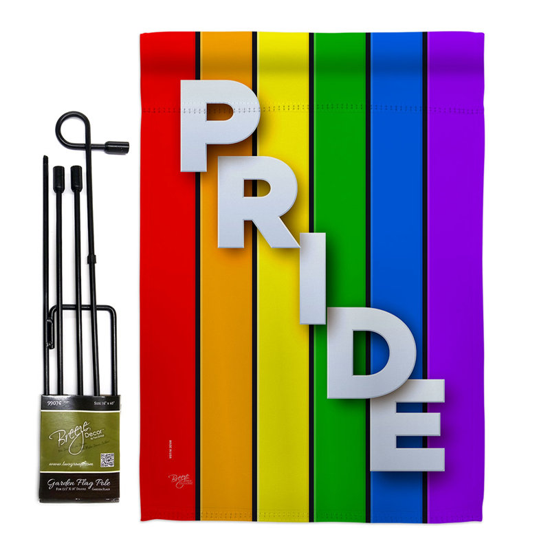 Ensemble de drapeaux en polyester 18,5 x 13 pi Rainbow Pride Garden