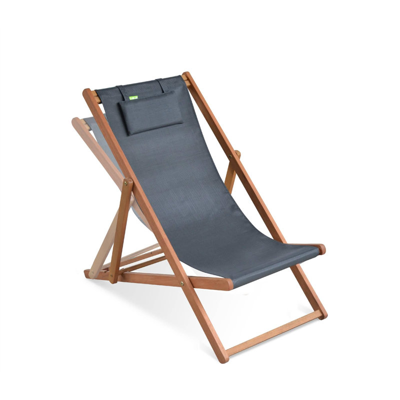 Graydon Folding Deck Chair, Dark Grey