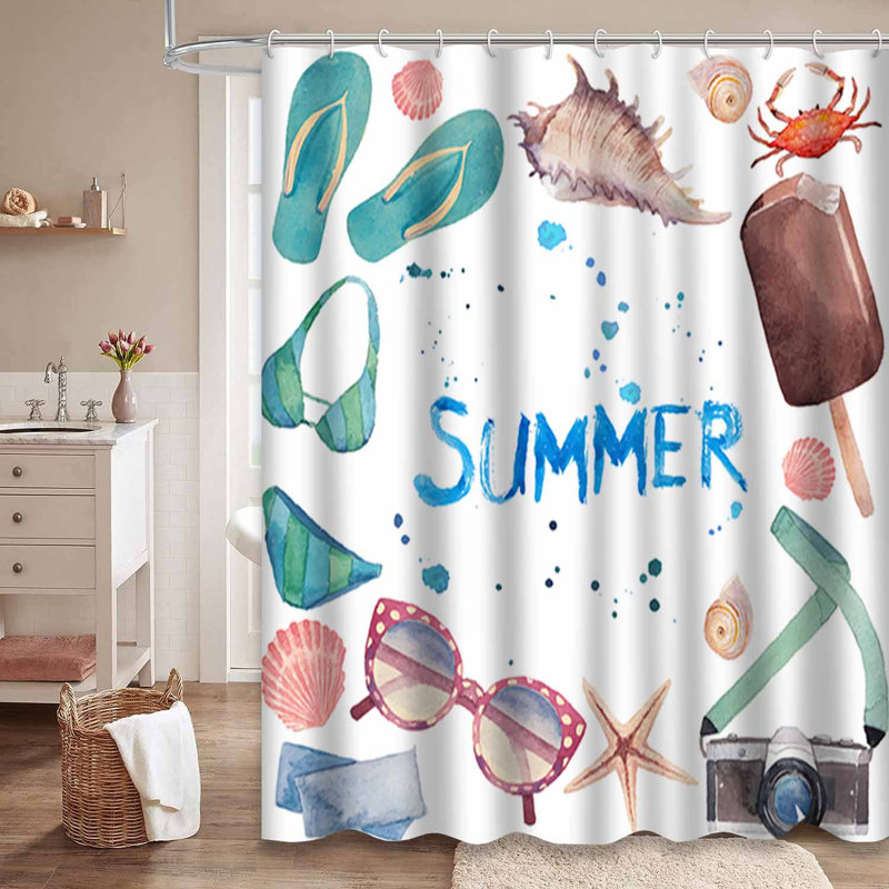 Rideau de douche imperméable avec 12 crochets, L 72 po x l 84 po