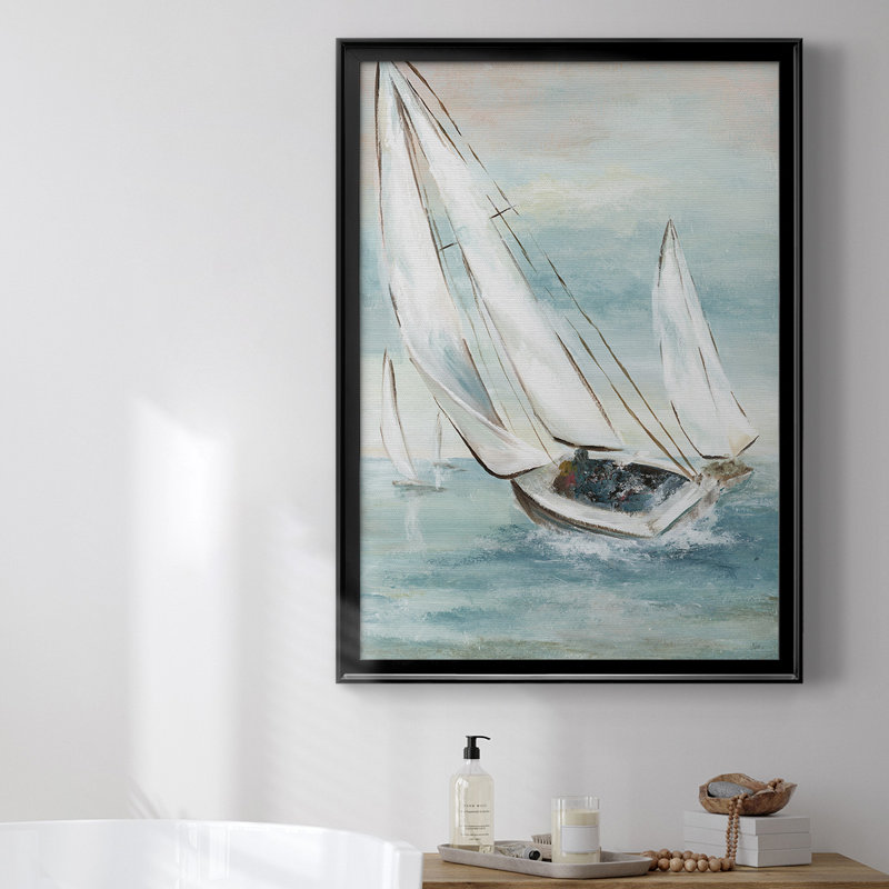 Catching Wind " Catching Wind " Painting Print, 42.5" H x 30.5" W x 1" D, Black