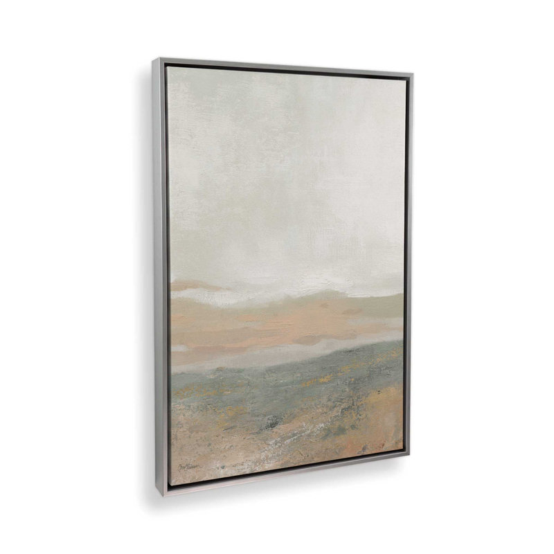 Imprimé abstrait de chant de la terre, H 48,75 po x l 32,75 po x P 1,75 po, Toile avec cadre flottant en chrome poli