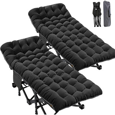 2 Packs Oversized XXL Folding Bed Cot with Mattress, 78"* 32" Folding Camping Cots with Carry Bag