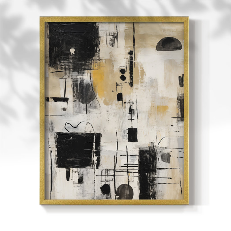 ABSTRACT Series CCCCXCIX - Impression encadrée de qualité supérieure - Prêt à être accroché - Aucun clou requis, Cadre doré
