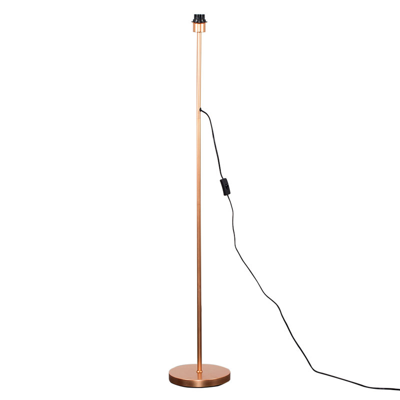 Chaisson 129cm Standard Floor Lamp Base with Foot Switch, No, 129cm, Copper/Black