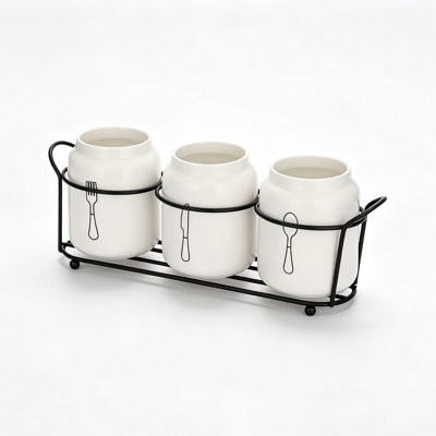 Ceramic / Porcelain Round Utensil Crock