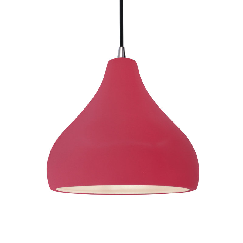 Luminaire suspendu à 1 lumière Meydan, H 8 po x l 11,5 po x P 11,5 po, Cerise / noir nickel, DEL (intégrée)