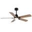 Ventilateur de plafond intérieur / extérieur intelligent de 52 po avec lumière, 6 pales noir / noyer à double finition, télécommande et contrôle de l'application, DEL à intensité variable, moteur à courant continu silencieux à 5 vitesses, réversible